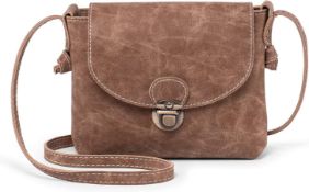 LaRechor Small Cross Body Bag for Women with ANTI-THEFT LOCK Vegan Leather Mini Ladies Handbag