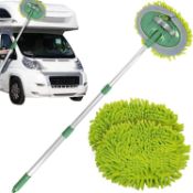 Set of 2 x TANNESS Car Cleaning Brush | Microfibre Mop with Mittens | Car Wash Kit for Cleaning