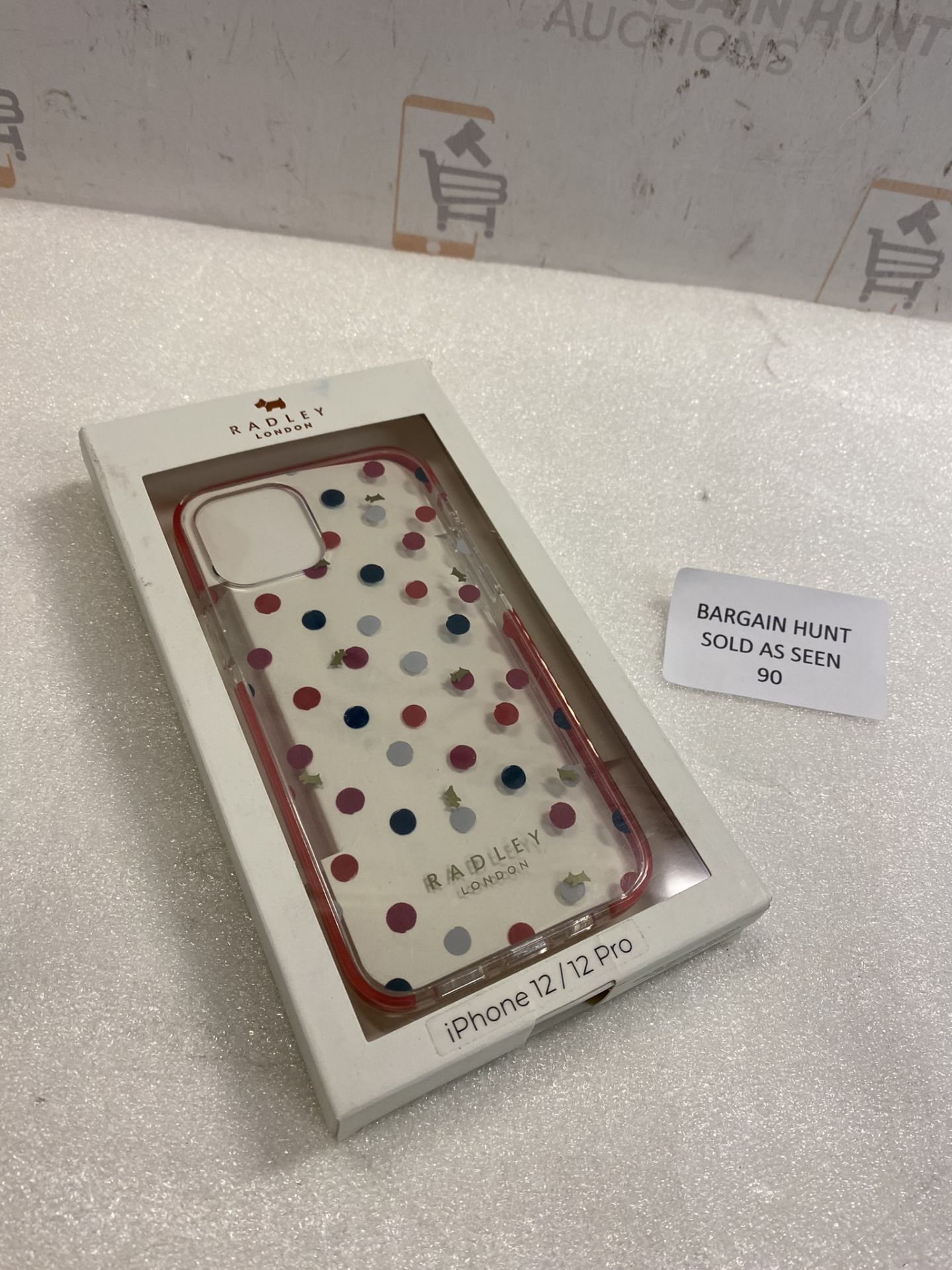 RRP £30 RADLEY Clear Bumper Case for iPhone 12/12 Pro - Evergreen Print/Red Bumpers - Image 2 of 2