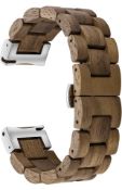 RRP £85 Set of 3 x AiYIBEN Wood Watchband Wooden Stainless Steel Watch Band Strap Replacement