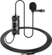 BOYA BY-M1 Pro II Lavalier Microphone Noise Cancelling Omnidirectional Mic with Monitoring Port