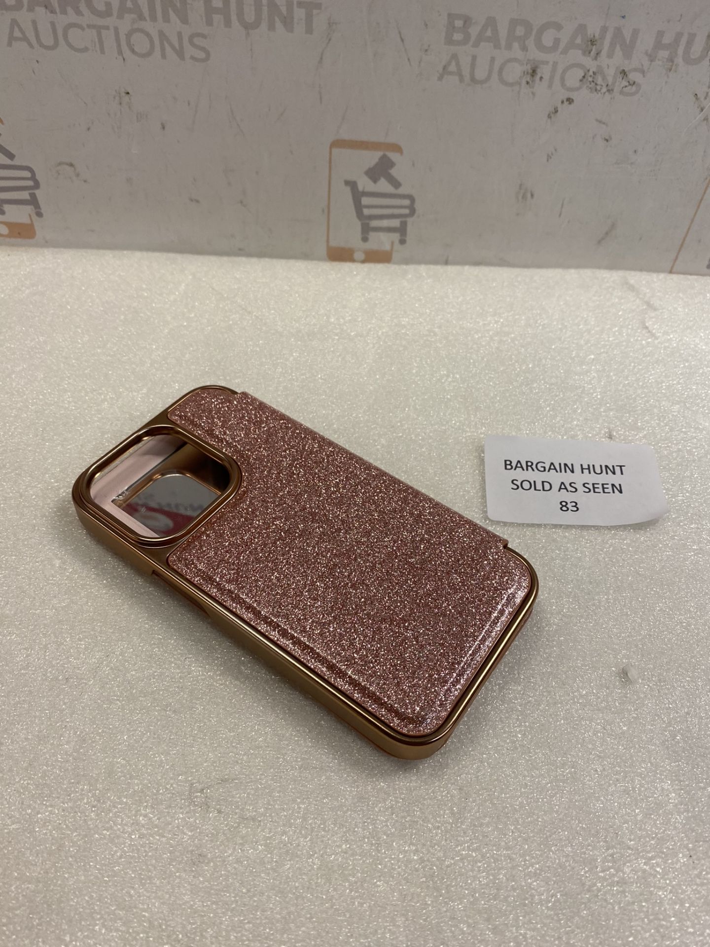RRP £30 Ted Baker Mirror Folio Case for iPhone 13/14 - Rose Gold Glitter - Image 2 of 3