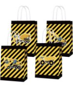 RRP £66 Set of 3 x 16-Pack Construction Theme Goodie Favour Bags Truck Themed Candy Treat Bags