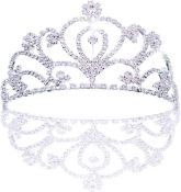 RRP £110 Set of 11 x JZK Bridal Wedding Princess Prom Crystal Tiara Rhinestone Crown for Kids and