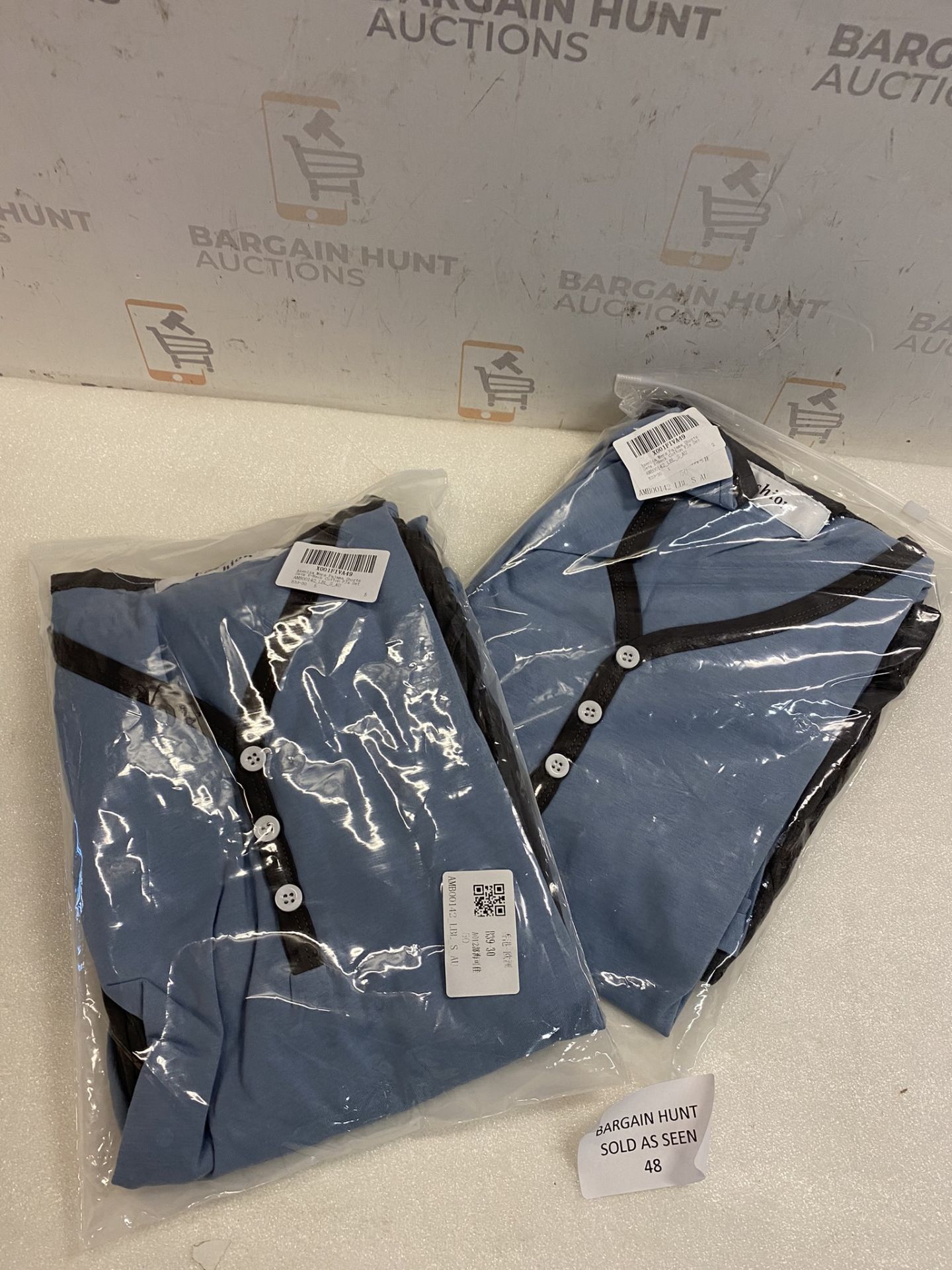 RRP £38 Set of 2 x Aseniza Men's Pyjamas Sets Cotton Short Sleeves Loungewear Plaid Nightwear PJs - Image 2 of 2