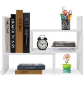 RRP £24.99 Hossejoy Adjustable MDF Desktop Bookshelf Desk Organizer Display Shelf Rack