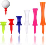 RRP £70 Set of 7 x PUFEUOO Plastic Golf Tees 180 Pack 6 Different Sizes Golf Tees