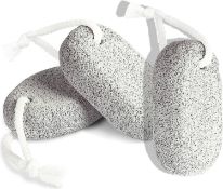 RRP £35 Set of 5 x 3-Pieces Pumice Stone Natural Foot Scrubber, Exfoliating Callus Remover for