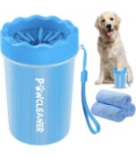 RRP £100 Set of 4 x Comotech Dog Paw Cleaner Washer Buddy Muddy Pet Foot Cleaner with 3 Absorbent