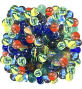 RRP £56 Set of 4 x JZK 200 x Colourful classic retro glass marbles runs cat’s eye kids party toys
