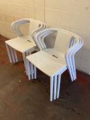Set of 6 Stackable Chairs - White