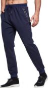 RRP £24.99 HCSS Mens Joggers Tracksuit Bottoms with Zip Pockets Elasticated Waist, 2XL