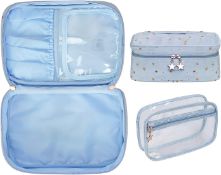 RRP £30 Set of 2 x Toplive Makeup Bag for Women, Cosmetic Case for Travel, Cute Toiletry Pouch