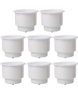 RRP £24 Set of 3 x 8-Pack DasMorine Recessed Plastic Cup Drink Can Holder with Drain - White