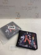 RRP £26 Set of 2 x Qerrassa Wallet for Boys Mens Bi-Fold Anime Leather Wallets with Zip Coin Pocket,