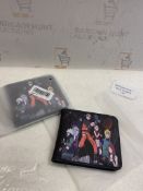 RRP £26 Set of 2 x Qerrassa Wallet for Boys Mens Bi-Fold Anime Leather Wallets with Zip Coin Pocket,