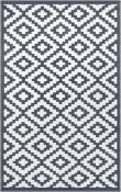 RRP £99 Green Decore Lightweight Reversible Stain Proof Plastic Outdoor Rug Nirvana, Charcoal Grey/