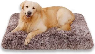 RRP £38 Set of 2 x Jaspuriea Small Dog Bed Washable Dog Crate Mattress Calming Fluffy Anti Anxiety