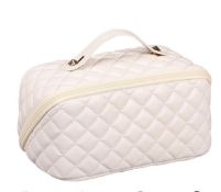 RRP £36 Set of 3 x Large Capacity Make Up Bag Travel Cosmetic Bag for Women PU Layered Waterproof