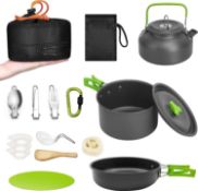RRP £37.99 SHINROAD 16Pcs Camping Cookware Kit, Lightweight Camping Accessories, Professional