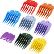 RRP £220 Set of 22 x 8 Pieces Hair Clipper Guards Attachments, Hair Clipper Guide Combs