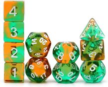 RRP £40 Set of 4 x Haxtec 11-Pieces DND Dice Set Extra D6 D20 Polyhedral D&D 5e Dice Translucent