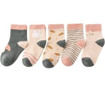 RRP £24 Set of 3 x 5-Pack Kids Socks Soft 100% Cotton Cute Striped Novelty Multipack, 1-3 Years