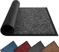 RRP £23.99 Mibao Dirt Trapper Door Mat for Indoor & Outdoor, 60x90 Cm, Grey Black, Washable