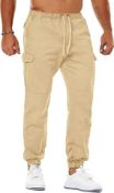 NITAGUT Men's Casual Cargo Pants Joggers Sports Cotton Trousers with Pockets, XL