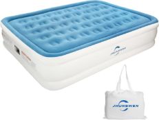 RRP £89.99 JHUNSWEN King Size Air Bed, Air Mattress with a Built-in Electric Pump and Storage Bag