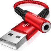 RRP £72 Set of 9 x JSAUX USB to 3.5mm Jack Audio Adapter, TRRS 4-pole Stereo External USB Sound Card