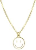 RRP £112 Set of 7 x ShiQiao Spl Coin Necklaces for Women Smiling Face Pendant Necklace for Girls