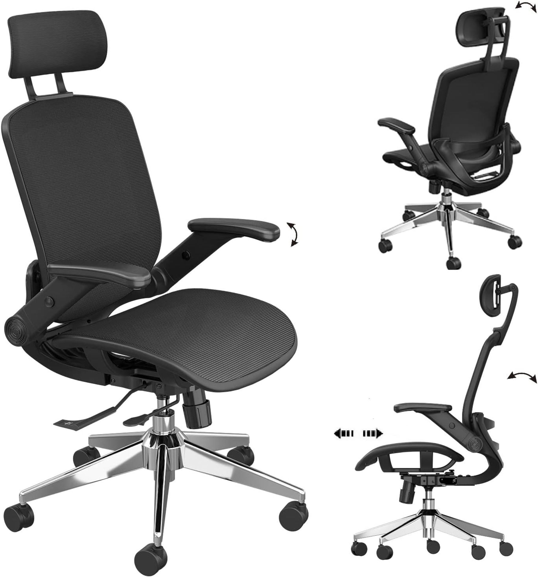 RRP £169.99 SNOVIAY Ergonomic Office Chair, Executive Task Mesh Chair High Back Desk Chair with