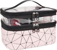 RRP £26 Set of 2 x MKPCW Makeup Bags Double layer Travel Cosmetic Cases Make up Organizer Toiletry