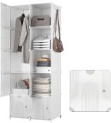RRP £54.99 JOISCOPE Portable Wardrobe for Bedroom Foldable Wardrobe With Clothes Hanging Rails,