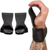 RRP £40 Set of 4 x GRAFTISM Grip Straps/Hooks, Lifting Straps/Gloves, Palm Protection for Weight