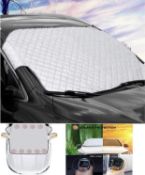 RRP £36 Set of 2 x Car Windscreen Cover Magnetic Windshield Snow Cover with Two Mirror Covers