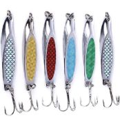 RRP £39 Set of 3 x 6-Pieces Metal Fishing Lures Slice Spoon Silver Fishing Spoons Lure Baits Kits
