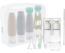 RRP £24 Set of 2 x 16-Pieces Travel Bottle Set for Toiletries Travel Containers Leakproof Kit