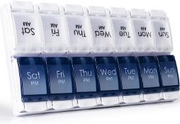 RRP £35 Set of 5 x MERICARGO Weekly Pill Box Organiser, Large Daily Pill Organiser 2 Times a Day,