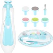 RRP £27 Set of 3 x Electric Nail File Drill for Baby No Sharp Claws Hurt, 6 in 1 Safety Cutter