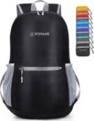 RRP £18.99 ZOMAKE Ultra Lightweight Foldable Backpack - Packable Foldable Rucksack 20L