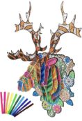 RRP £40 Set of 5 x Hautton 3D Colouring Puzzle with 10 Colouring Pens Creative DIY Painting