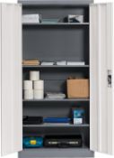 RRP £326.99 The Workplace Depot Metal Cabinet, Tall and Wide Grey/White Lockable Cabinet with