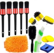 RRP £23.99 Monland Car Cleaning Brush Set, 14 PCS Car Cleaning Brushes, for Car Interior,