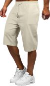 RRP £19.99 YAOBAOLE Men's Loose Cotton Linen Shorts 3/4 Summer Casual Casual Long Shorts with