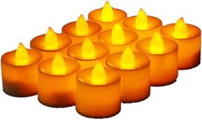 Set of 4 x JZK 12-Pieces Flickering LED Candles Tealights with battery