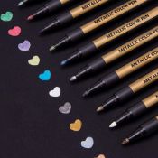RRP £32 Set of 4 x Metallic Marker Pens for Crafts for Kids Adults, 10 Metallic Paint Pens