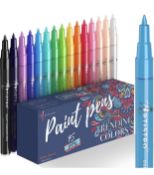 RRP £16.99 Acrylic Artistro Paint Pens for Rock Painting, Stone Ceramic, Glass, Fabric DIY Craft,