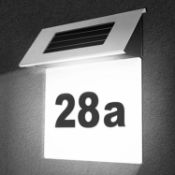 RRP £28 Set of 2 x House Sign,Jadeshay Solar House Numbers Light - LED Plate Plaque Solar Power Lamp